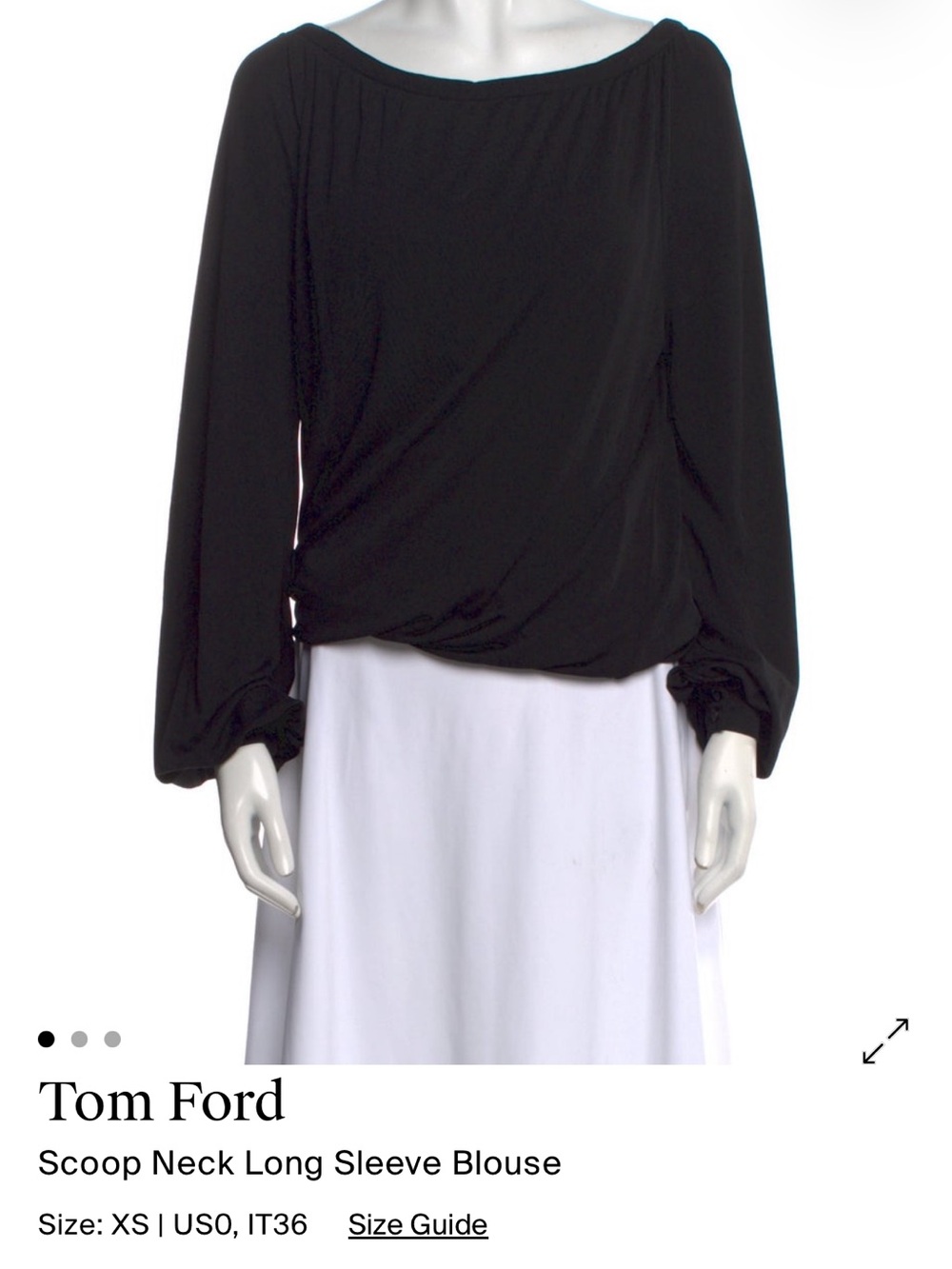Tom Ford Black Scoop Neck Blouse